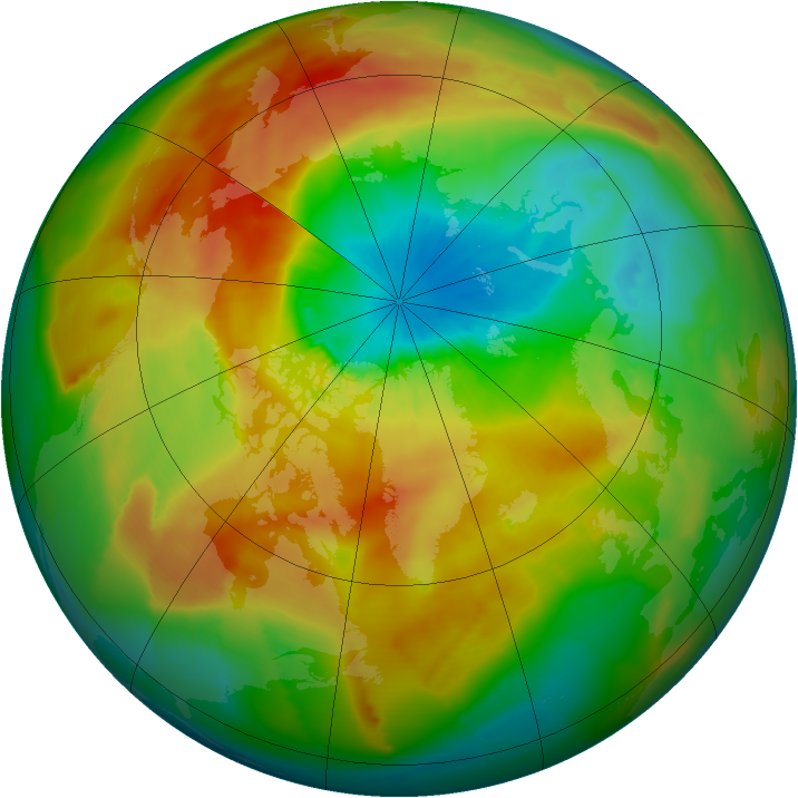 Arctic ozone map for 04 April 2011